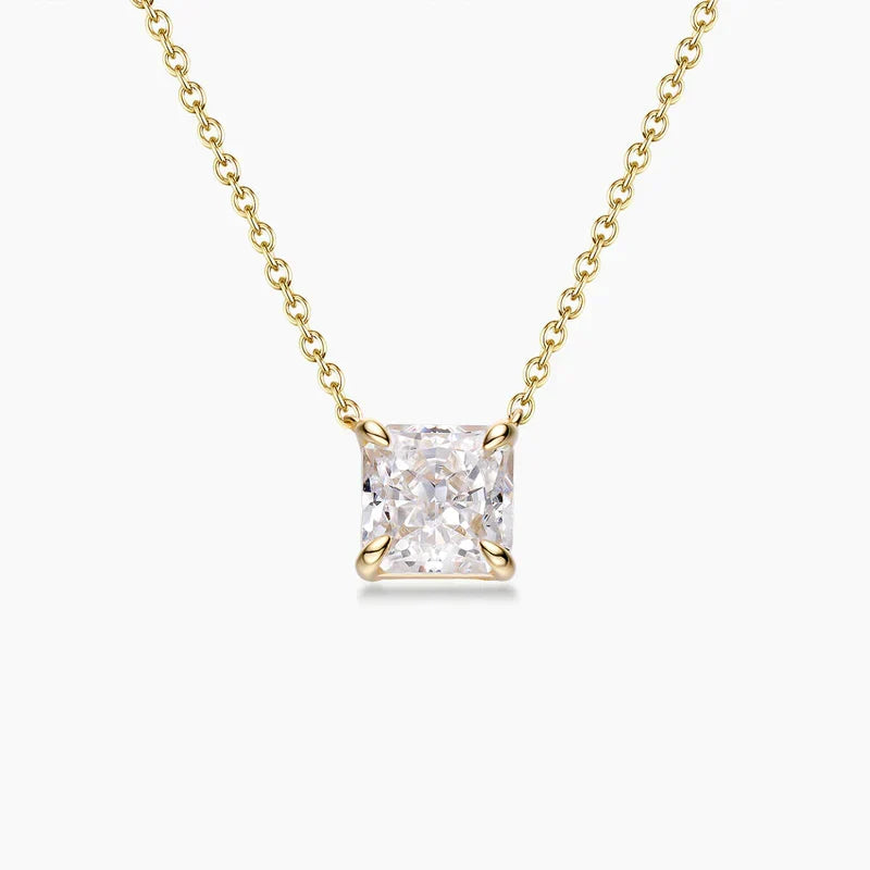 PRINCESS CUT PENDANT NECKLACE